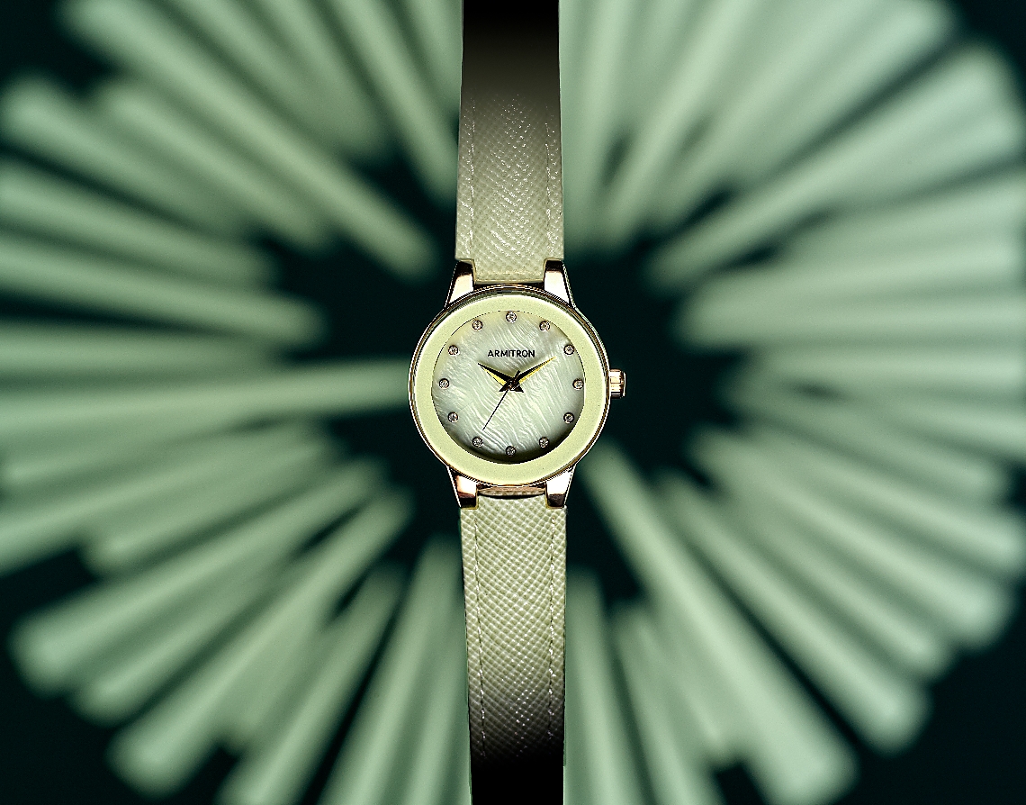 Armitron Watch Shoot_Job EB499-202213432Apr 04 2022_Shot8_Leather Mother of Pearl_Green_COMPOSIT_04062022_FINAL
